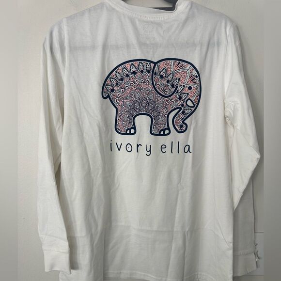 ivory ella Tops - Ivory Ella Elephant Logo Long Sleeve Organic Cotton  T-Shirt S